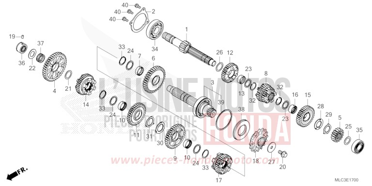 TRANSMISSION for Transalp 750 ROSS WHITE (NH196) from 2023